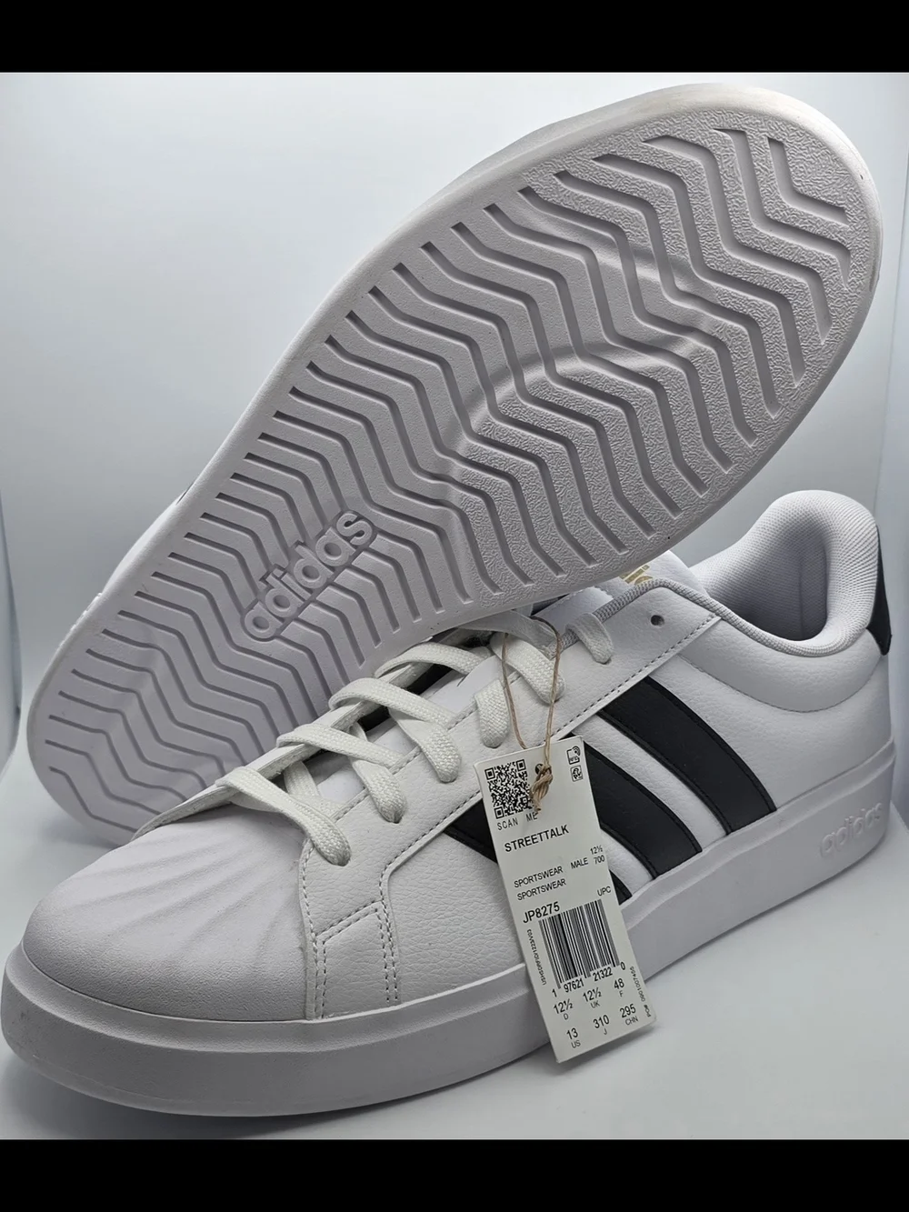 adidas Streetalk White Sneakers with Black Stripes